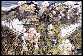 Η μάχη των Σαρανταπόρου (Λαική Λιθογραφία)